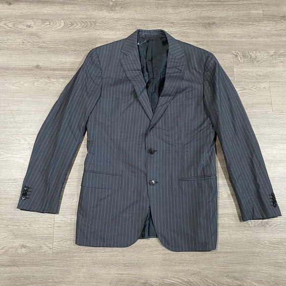 Men’s Ermenegildo Zegna Blue Pinstripe Two Button Blazer Suit Jacket Trofeo 600 - Picture 2 of 8
